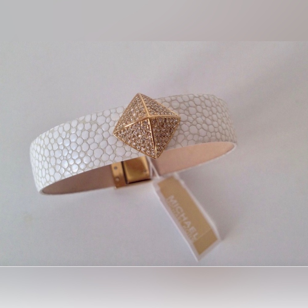 New Michael Kors Leather & Pavé Bracelet